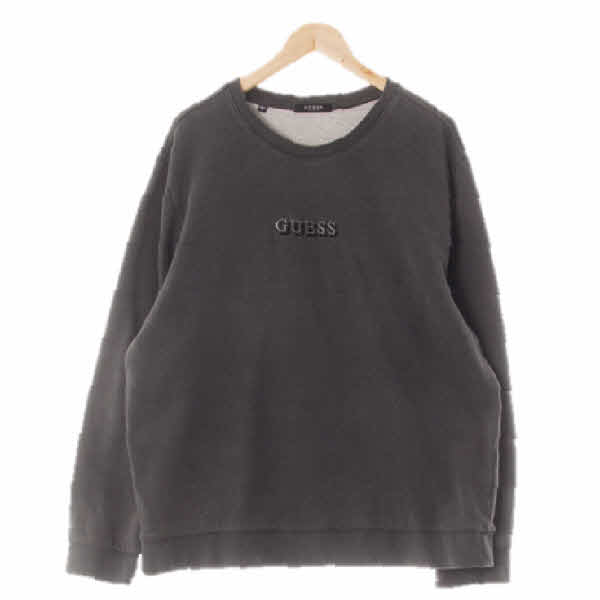 Guess 다크차콜 면 그림자더블로고맨투맨