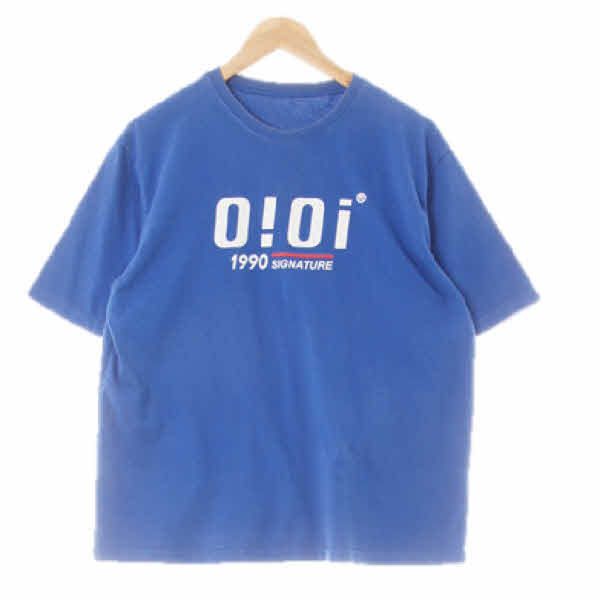 oioi 클래식블루 프린팅 면혼방 1990시그니처로고반팔티