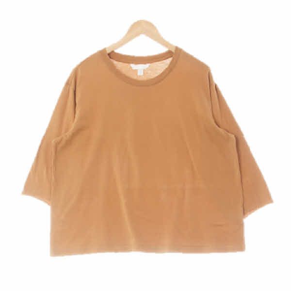 h&m 카멜 면 돌돌이커팅반팔티
