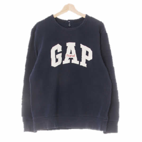 gap 네이비 면혼방 오리지널로고패치기모맨투맨