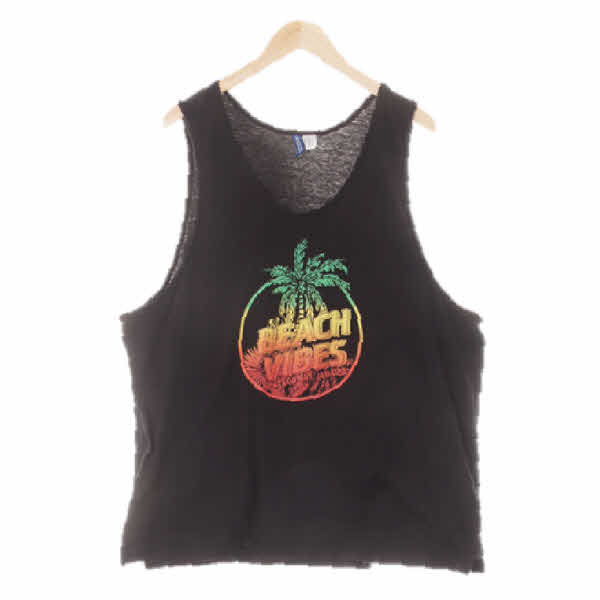 h&m 블랙 면 비치바이브루즈핏나시