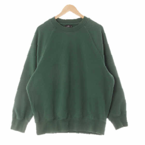 h&m 미디엄그린 면혼방 라글란심플맨투맨