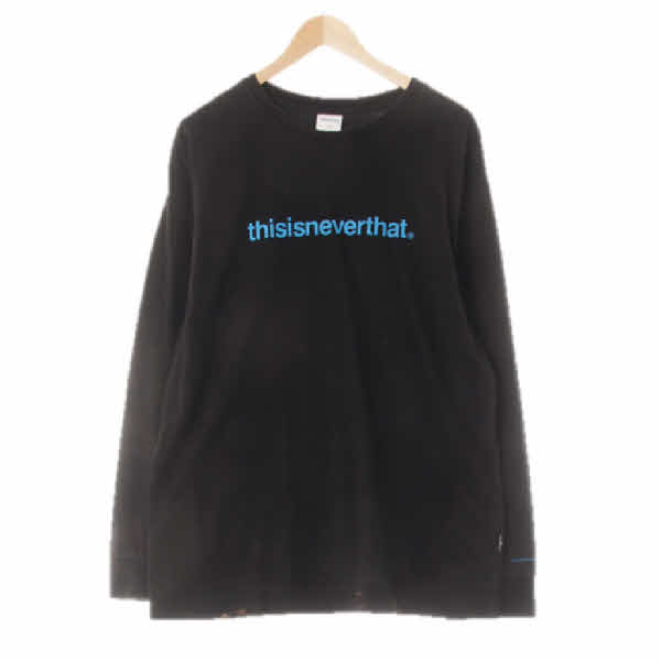 thisisneverthat 블랙 면 배색로고긴팔티