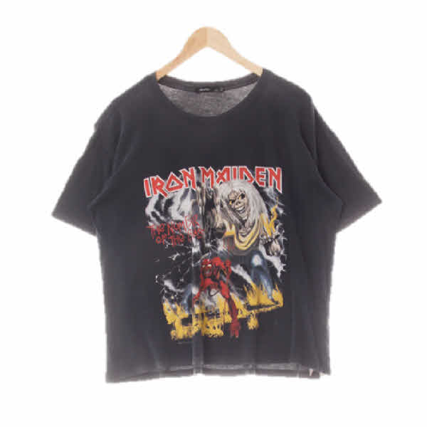 bershka 차콜 프린팅 면 애니루즈워싱반팔티