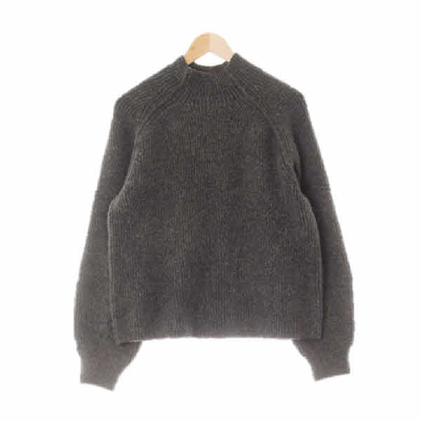 h&m 다크그레이 울혼방 모크넥골지보카시스웨터