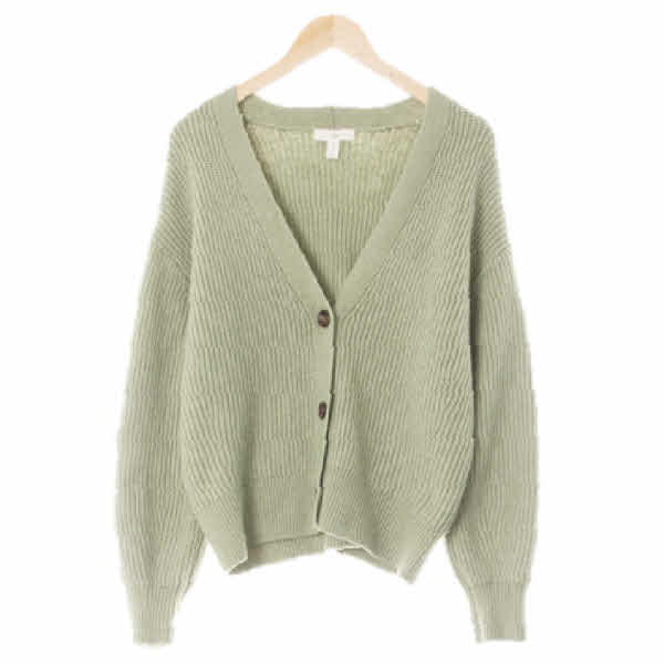 h&m 씨스프레이그린 울혼방 쓰리버튼브이넥가디건