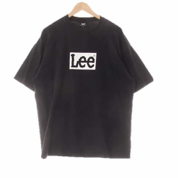 Lee 블랙 프린팅 면 중앙로고반팔티