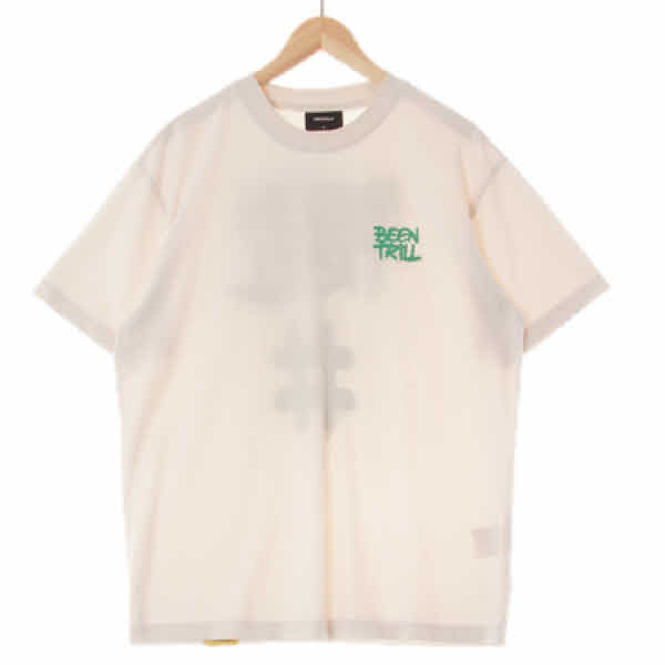 beentrill 샌드아이보리 면혼방 그래피티로고반팔티