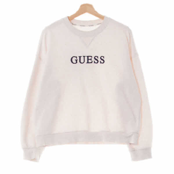 Guess 멜란지오트밀그레이 면혼방 중앙로고숏맨투맨