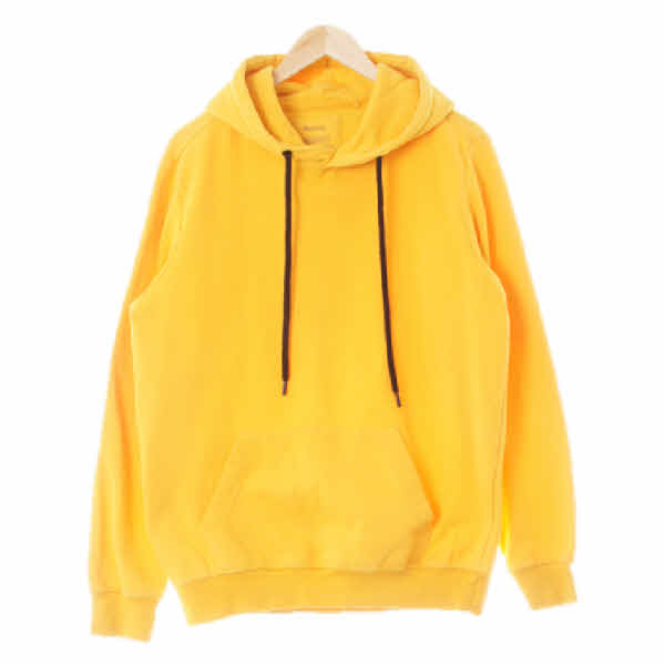bershka 메리골드옐로우 면혼방 포켓후드티