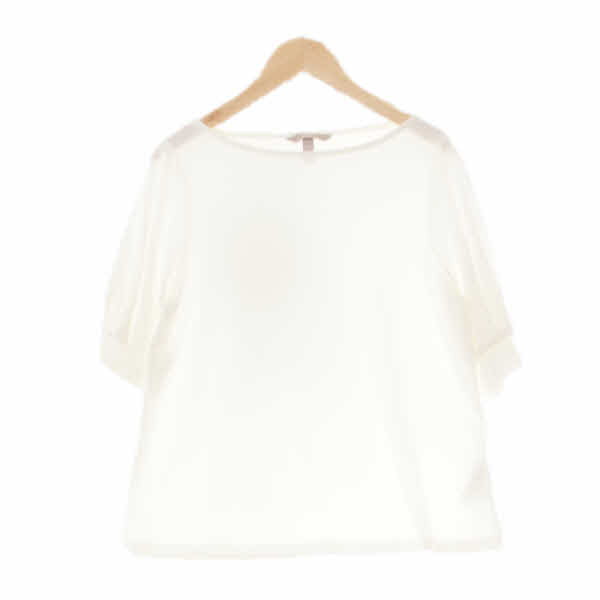 h&m 아이보리 핀턱반소매보트넥티