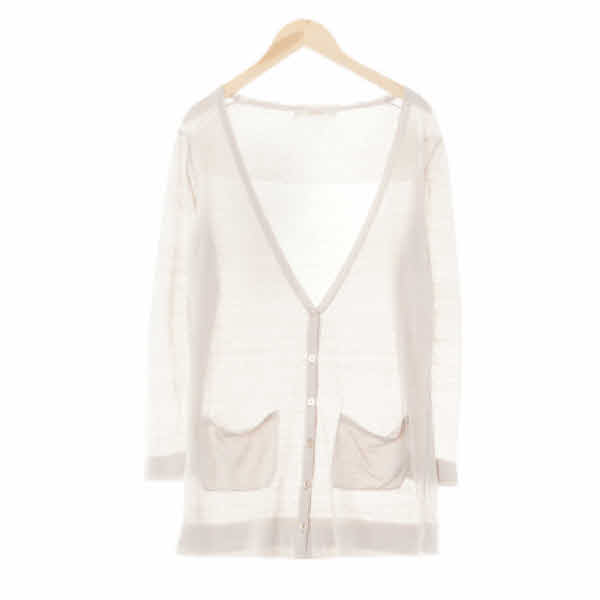 bcbg 라이트그레이 라이트펀칭라인롱가디건 