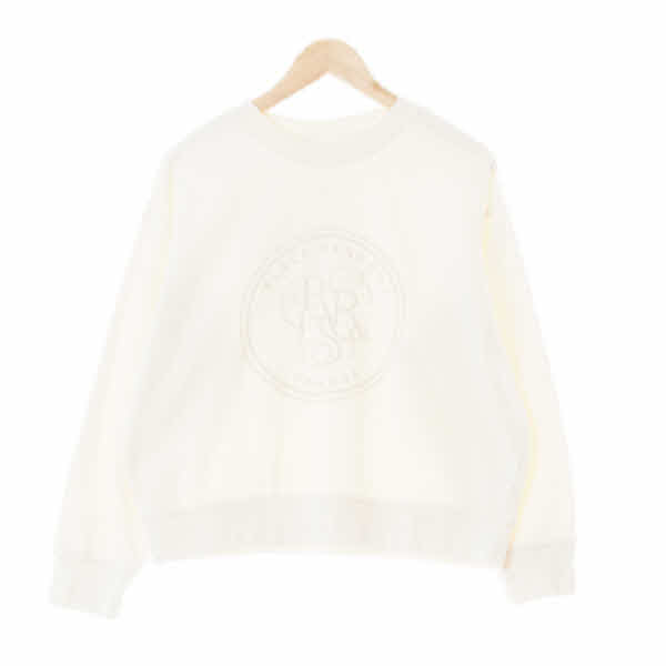 h&m 아이보리 면혼방 톤온톤서클레터링맨투맨