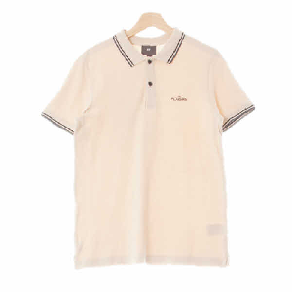 h&m 베이지 프린팅 면 레터배색반팔카라티