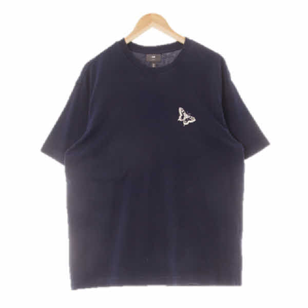 h&m 네이비 프린팅 면 버터플라이레터링반팔티