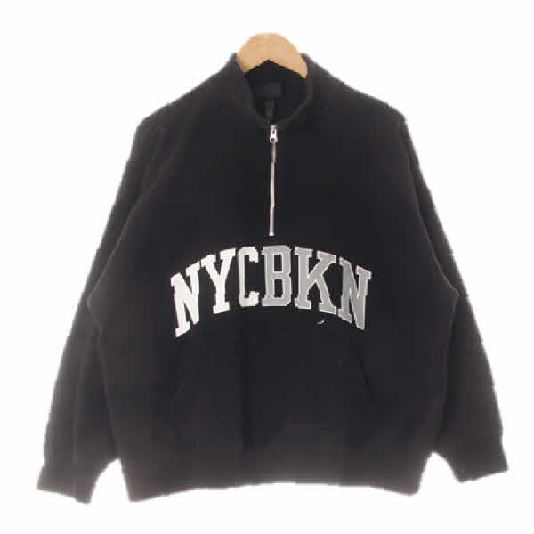 h&m 블랙 프린팅 면혼방 아치레터링집업루즈맨투맨