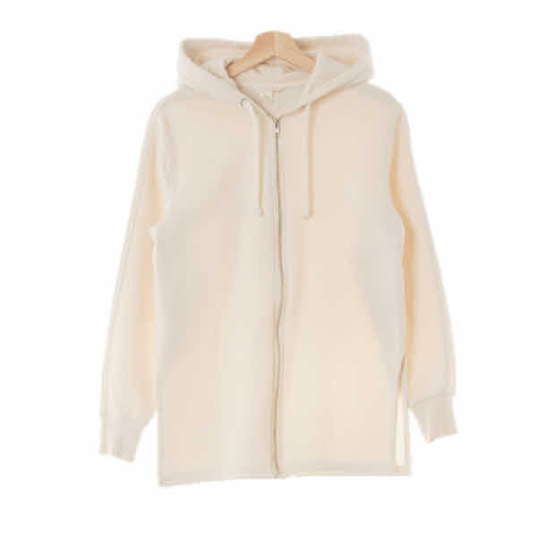 h&m 아이보리 면혼방 슬릿후드집업