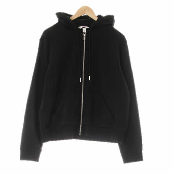 h&m 블랙 면혼방 포켓웜후드집업