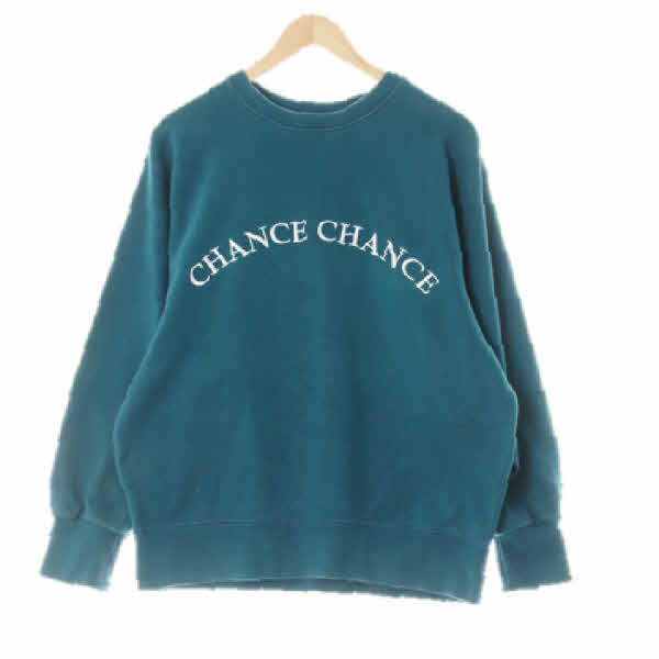 chancechance 비스케이그린 면 로고아치레터링맨투맨
