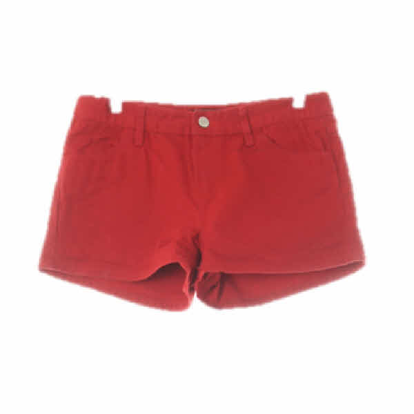 코데즈컴바인 스칼렛레드 데님 베이직숏진