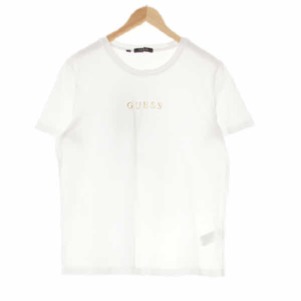 Guess 화이트 면 엠보로고반팔티