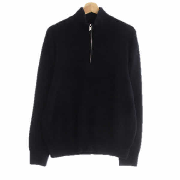 h&m 네이비 잔케이블패턴 면 하프집업스웨터