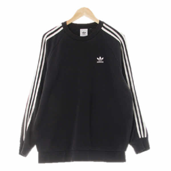 아디다스오리지널 블랙 면혼방 레글런절개삼선맨투맨