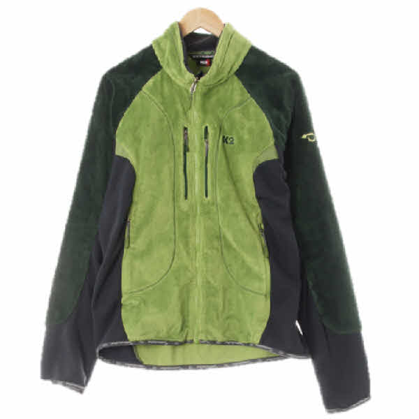 k2 그린게코다크차콜 라글란컬러블록플리스자켓