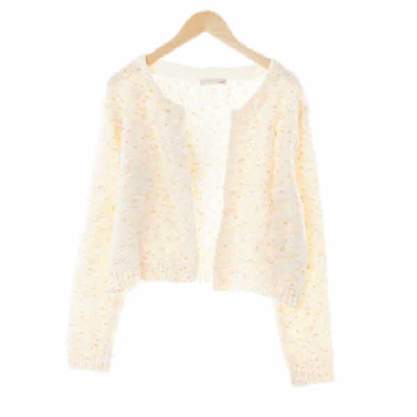 르샵 바닐라커스터드아이보리 면혼방 파스텔컬러믹스오픈형가디건