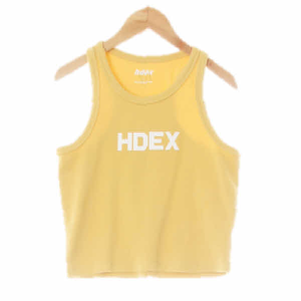 hdex 골든로드옐로우 면혼방 로고슬리브리스크롭티 