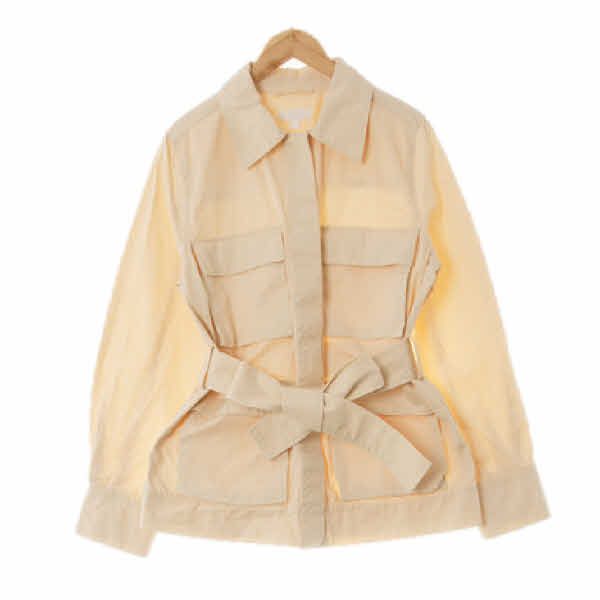 코스 더블크림 면 벨티드플랩포켓야상재킷 