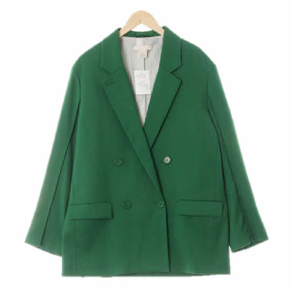 h&m 젤리빈그린 오버사이즈롱더블블레이저 