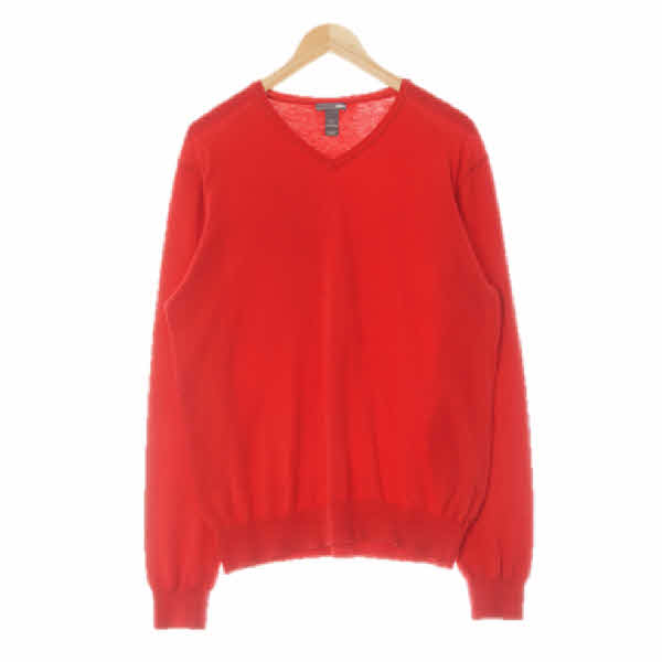 h&m 레드 면 브이넥시보리라이트니트 