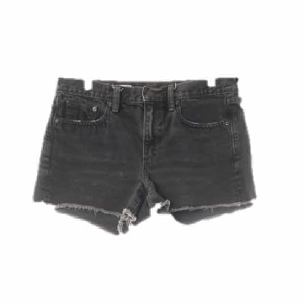 gap 다크그레이 데님 프린지커팅슬림숏진 