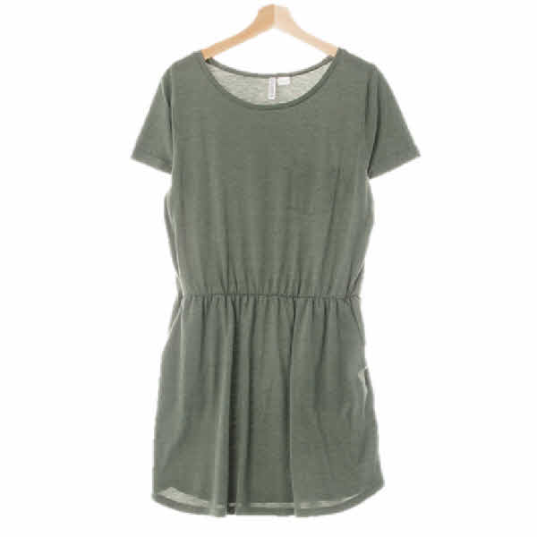 h&m 로렐리스그린 비스코스혼방 싱글포켓반팔원피스 