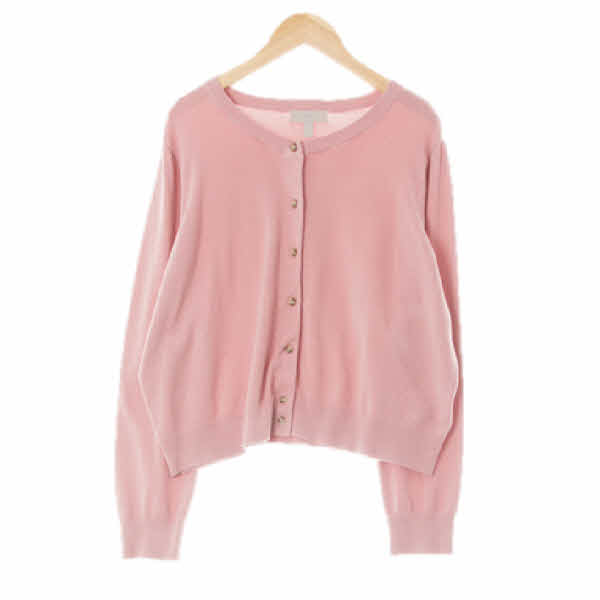 h&m 모브딥핑크 비스코스혼방 라운드넥크롭베이직가디건 