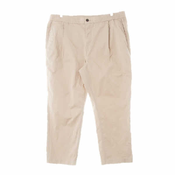 h&m 베이지 면혼방 핀턱루즈라인텐션팬츠 