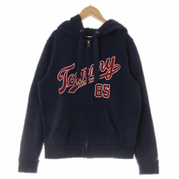 타미진 네이비블루 면혼방 후드집업 