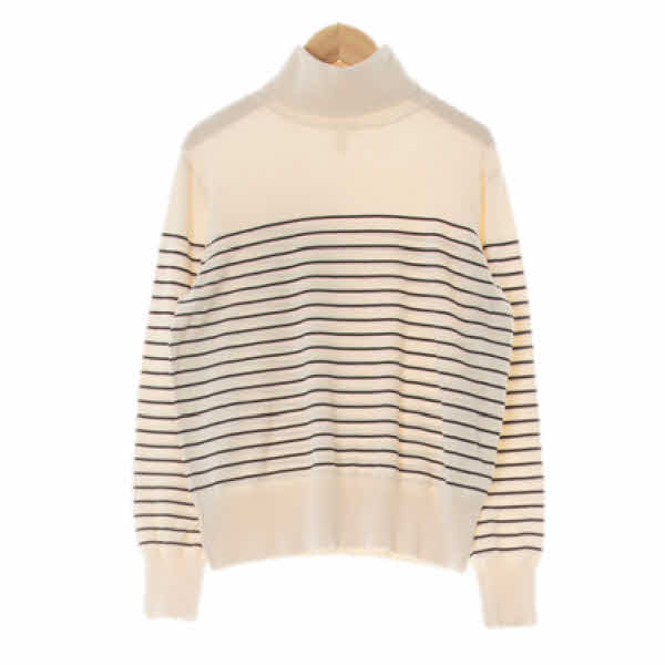 h&m 아이보리 스트라이프 롱시보리터틀니트