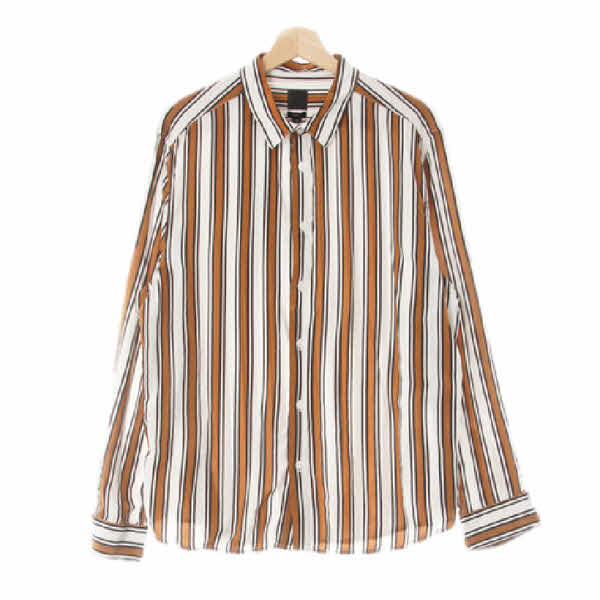 h&m 브라운블랙 스트라이프 백대비셔츠