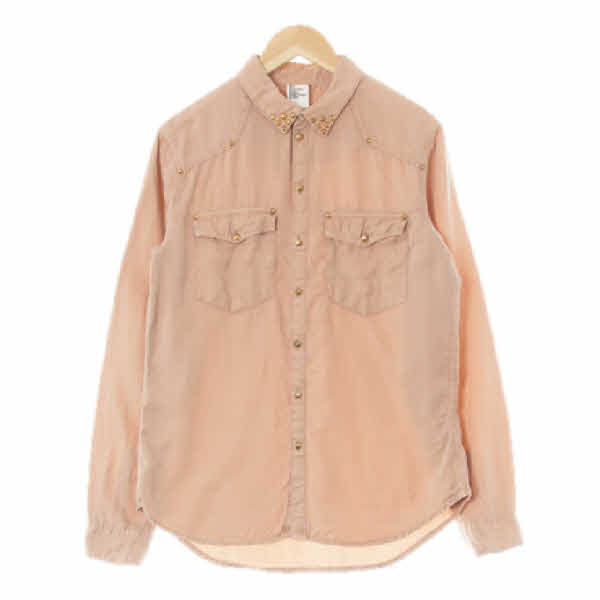 h&m 인디핑크 골드스터드웨스턴셔츠
