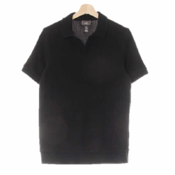 h&m 블랙 면혼방 스키퍼니트반팔카라티