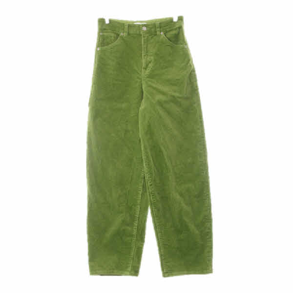 h&m 연두 골덴 커브라인리브드팬츠