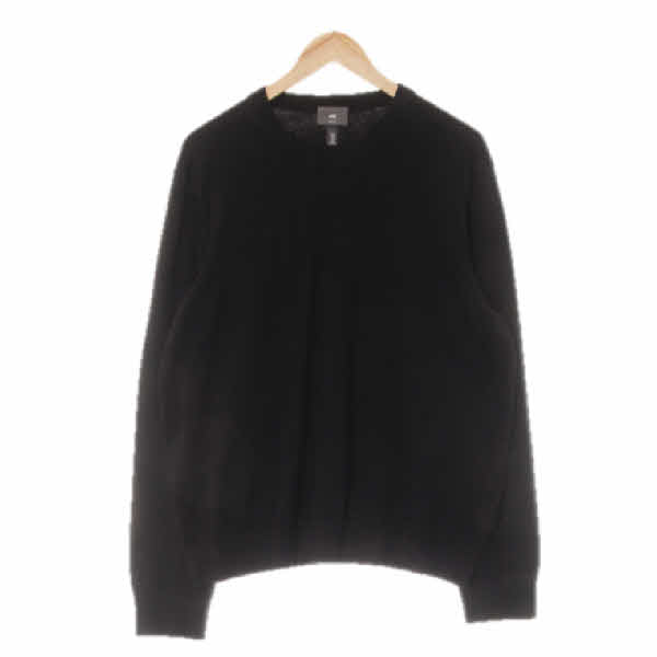 h&m 블랙 라운드넥시보리니트