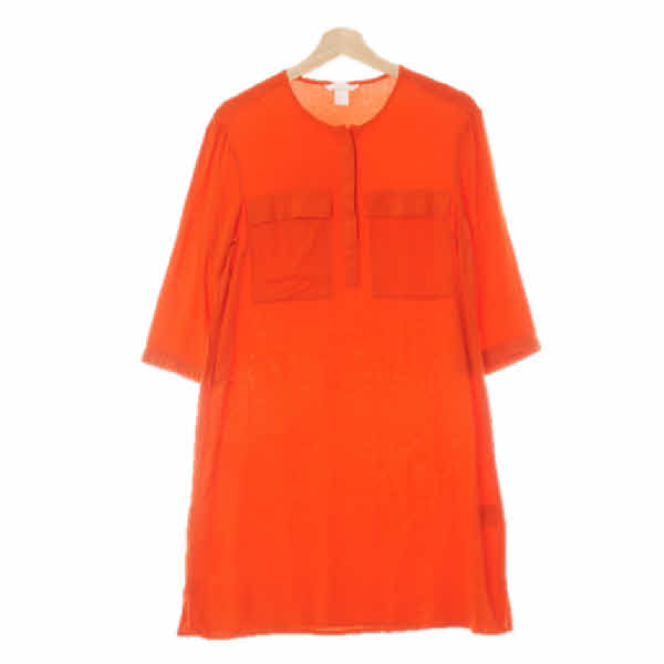 h&m 다홍색 플랩포켓8부슬리브원피스