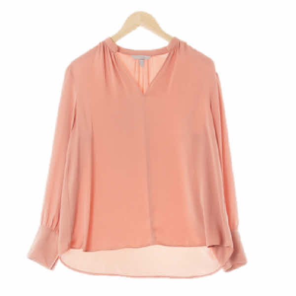 h&m 뮤티드클레이코랄 브이넥드레이크블라우스
