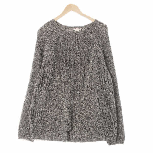 h&m 멜란지블랙 면혼방 청키스웨터