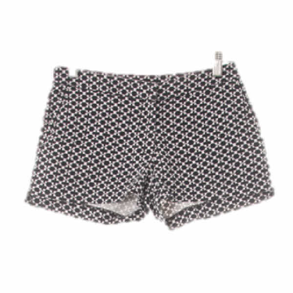 h&m 블랙 육각형십자패턴 면혼방 스트레치숏팬츠