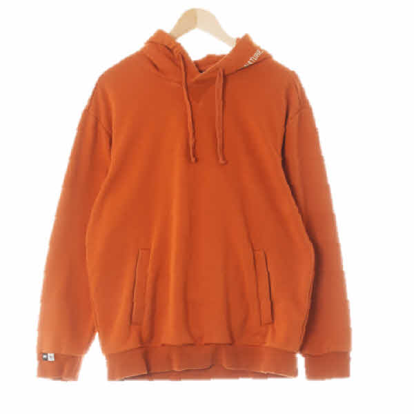 K2 브릭오렌지 면혼방 포켓후디레터링후드티