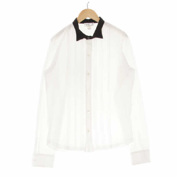 a gris homme Paris 화이트블랙 시스루 면혼방 플래스트런배색카라셔츠 